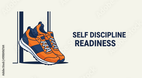 Sporty Sneakers Visualize Self Discipline And Readiness For Achieving Personal Goals