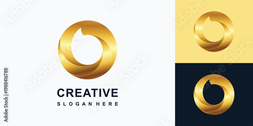 Initial letter O logo vector design template.  Simbol vektor berbentuk abstrak. - VEKTOR