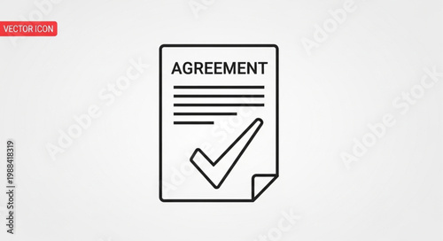Document with Agreement Text and Check Mark Icon.