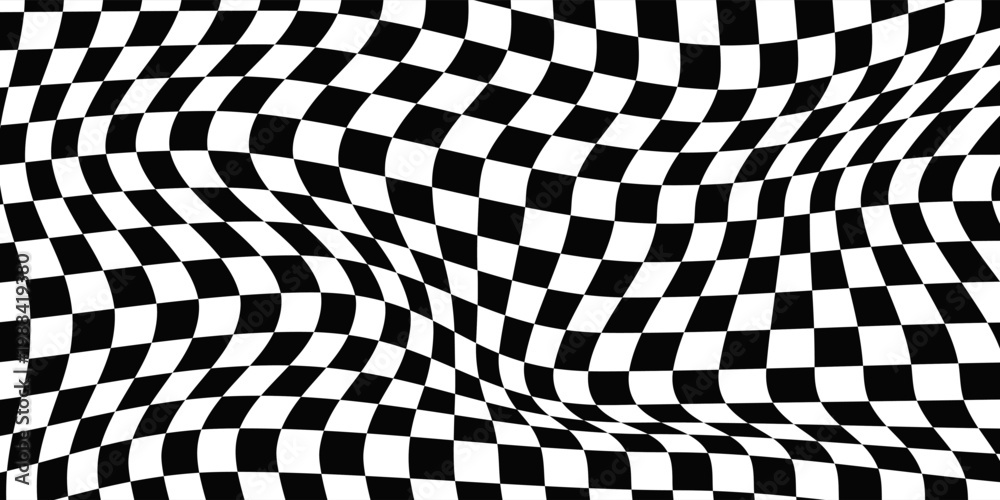 Obraz premium Abstract black and white checkered pattern Checkerboard seamless pattern art