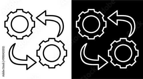 Transformation White Icon Set Design