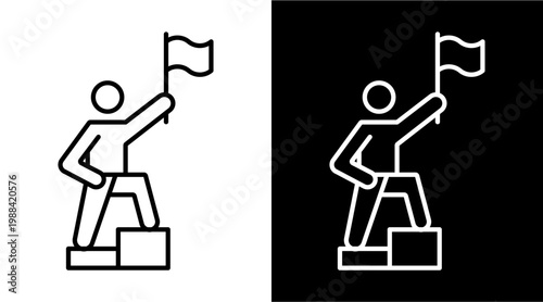 Leadership White Icon Set Design