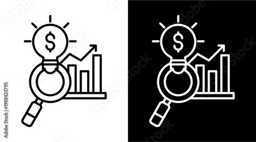 Business Insight White Icon Set Design