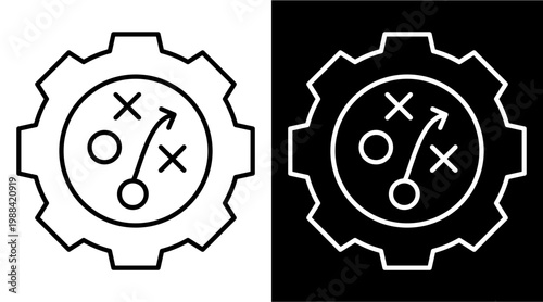 Strategy White Icon Set Design