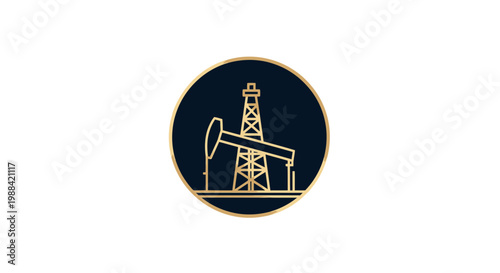 Modern Illustration Of An Oil Derrick, Perfect For Energy Industry Related Concepts