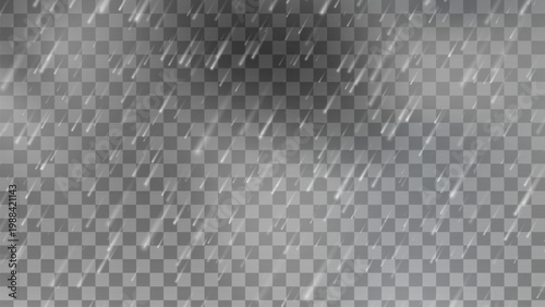 Bild auf Leinwand Gray rain streaks falling in a blurred abstract background creating a soft motio