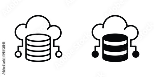 Cloud Computing Vector Line Icon for Technology and Networking