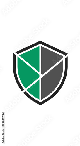 Modern Shield Emblem Abstract Geometric Design Security Concept