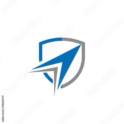Modern Shield Arrow Logo For Security And Progress Forward Motion