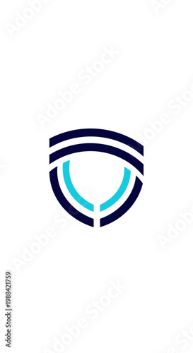 Modern Shield Emblem Design Abstract Minimalist Security Icon