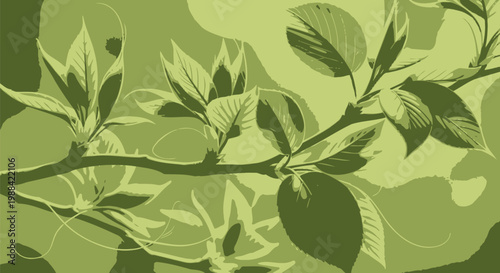 Close-up view of fresh green spring leaves emerging from buds on a tree branch, bathed in natural sunlight, symbolizing growth, renewal, and the vibrant beauty of the changing season.