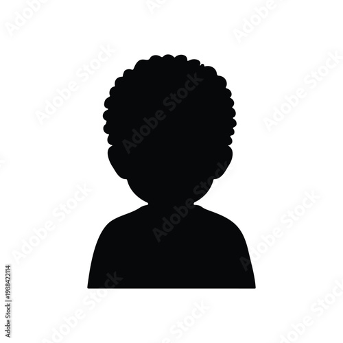 Sad child. silhouette vector flat design on white background.

