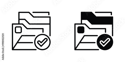 Folder Organization Vector Line Icon for UI and Web Design