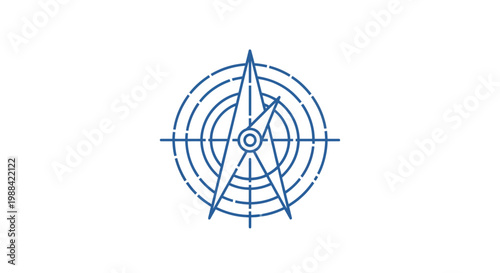 Navigation Compass Emblem on White Background: Direction, Guidance, and Wayfinding Symbol