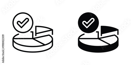 Pie Chart Vector Line Icon for Business and Finance