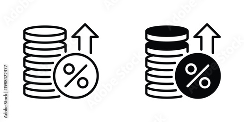 Profit Margin Vector Line Icon for Business and Finance
