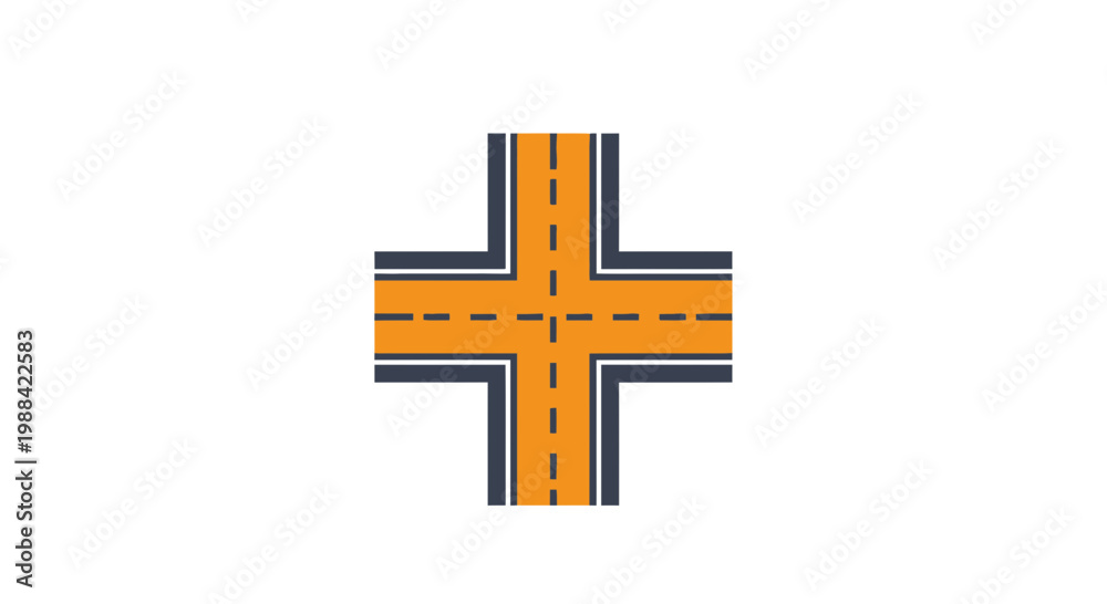 Fototapeta premium Road Intersection Graphic Depicting Transportation, Routes, and Connections Abstractly