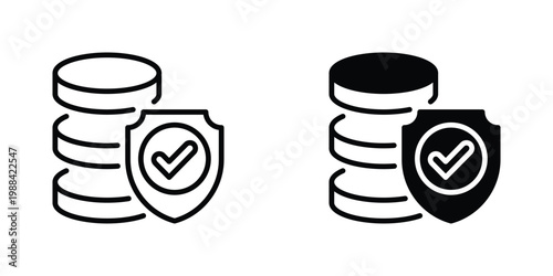 Secure Data Vector Line Icon for Cyber Security