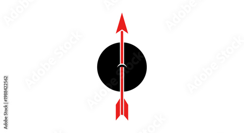 Precision Arrow Through Target Symbol Minimalist Graphic Design