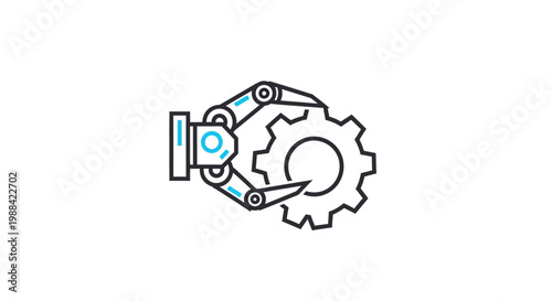 Robotic Arm Engages With Gear: Automation and Technological Advancement Illustrated