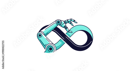 Robotic Arm Interacting With Infinity Symbol Representing Infinite Possibilities