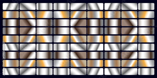 Set of Silver foil texture background. Realistic silver, gradient mesh. High resolution