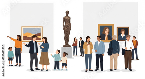 People in Art Gallery Viewing.