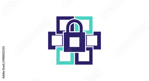 Secure Digital Network Grid Abstract Logo Design