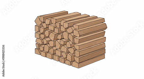 Stack of cut lumber with visible wood grain detail