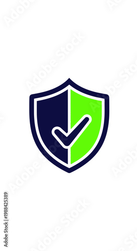Secure Shield With Checkmark For Protection And Verification