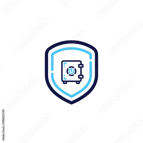 Secure Vault Inside Protective Shield Icon