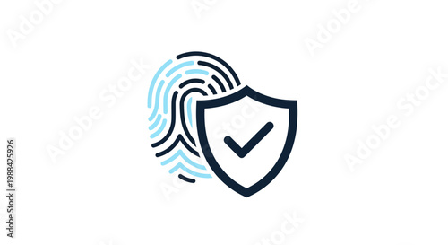 Secure Identity Biometric Authentication Shield Symbol Protection