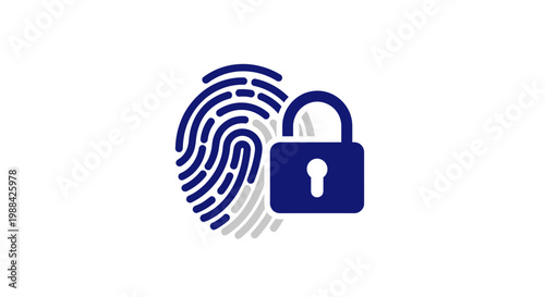 Secure Identity Protection With Fingerprint And Padlock Symbol Digital Security