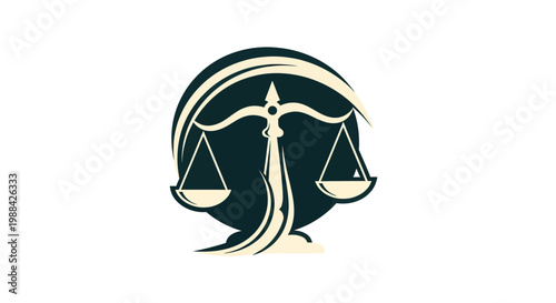 Symbolic Representation Of Balance And Justice In A Sophisticated Illustration