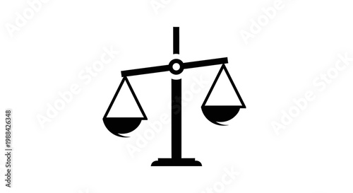 Symbolic Representation Of Balance And Justice In Monochrome Aesthetic Illustration