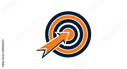 Strategic Target And Arrow Icon Symbolizing Success And Goals Achieving