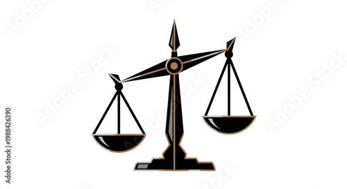 Symbolic Representation Of Balance, Justice, And Equilibrium On A White Background