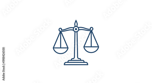 Symbolic Representation Of Fairness And Justice With Elegant Line Art Illustration