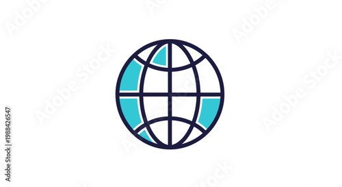 Stylized Globe Icon Representing Global Connectivity And Digital Reach
