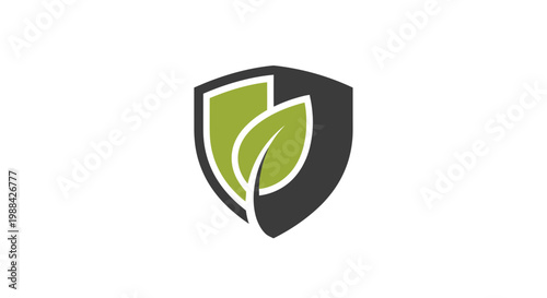 Shielded Leaves Symbolizing Protection, Growth, And Eco-Friendly Solutions