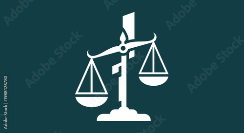 Symbolic Representation of Justice and Fairness in Monochrome Design Concept