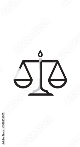 Symbol of Justice Balance and Equity Depicted in a Modern Minimalist Outline, Aesthetic Design
