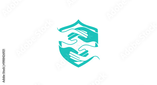 Symbol of Unity: Abstract Design Featuring Intertwined Hands in a Protective Embrace