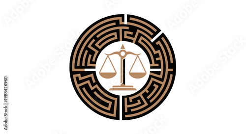 Symbolic Representation Of Law And Justice Encased Within A Complex Labyrinthine Structure