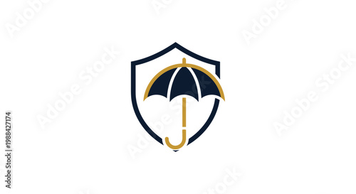 Symbolic Shield Umbrella Design Depicting Protection, Security, And Coverage Concepts