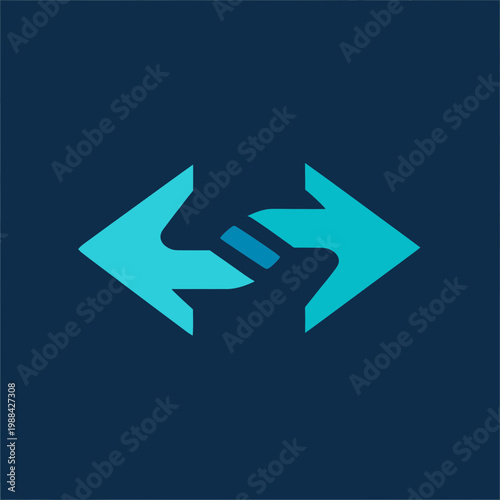 Symmetrical Arrows Directing Reciprocal Movement Of Exchange And Balance Concept