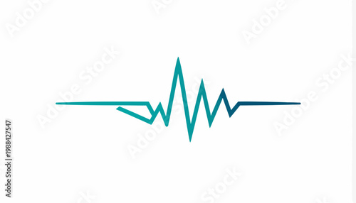 Teal Heartbeat Monitor Line Symbolizing Vitality And Rhythmic Life Signs Pulse