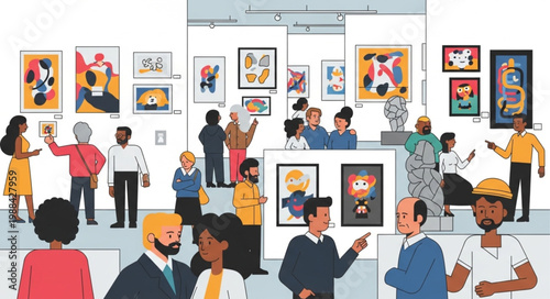 People at an Art Gallery.