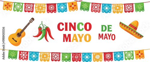 Celebrating cinco de mayo with vibrant traditional decorations and symbols