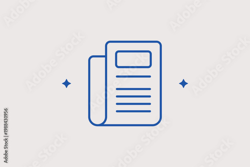 Newspaper publication line icon for daily news reports and editorial journalism. Informative Vector Illustration for media outlet websites and press release templates.
